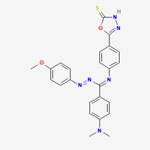 1,3,4-Oxadiazole-2(3H)-thione, 5-(4-(((4-(dimethylamino)phenyl)((4-methoxyphenyl)azo)methylene)amino)phenyl)-