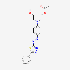 molecular formula C20H21N5O3S B12710325 (2-((2-Hydroxyethyl)(4-((5-phenyl-1,3,4-thiadiazol-2-yl)azo)phenyl)amino)ethyl) acetate CAS No. 85392-19-4