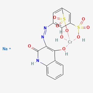 molecular formula C15H11CrN3NaO9S2+ B12710349 Sodium (5-((1,2-dihydro-4-hydroxy-2-oxo-3-quinolyl)azo)-4-hydroxybenzene-1,3-disulphonato(4-))chromate(1-) CAS No. 97659-24-0