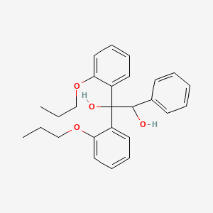 molecular formula C26H30O4 B12710352 1,1-Bis(2-propoxyphenyl)-2-phenyl-1,2-ethanediol CAS No. 122135-79-9