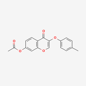 4H-1-Benzopyran-4-one, 7-(acetyloxy)-3-(4-methylphenoxy)-