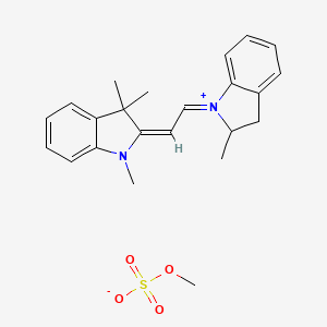 molecular formula C23H28N2O4S B12710381 2-(2-(2,3-Dihydro-2-methyl-1H-indol-1-yl)vinyl)-1,3,3-trimethyl-3H-indolium methyl sulphate CAS No. 85187-86-6