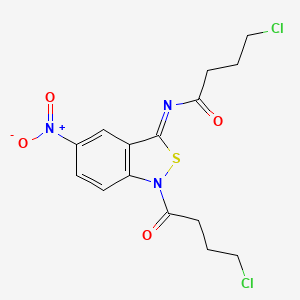 4-Chloro-N-(1-(4-chloro-1-oxobutyl)-5-nitro-2,1-benzisothiazol-3(1H)-ylidene)butanamide