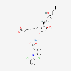 molecular formula C36H48Cl2NNaO7 B12710425 Diclofenac Sodium and Misoprostol 