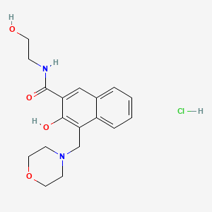 molecular formula C18H23ClN2O4 B12710456 3-Hydroxy-N-(2-hydroxyethyl)-4-(morpholinomethyl)naphthalene-2-carboxamide hydrochloride CAS No. 3692-61-3