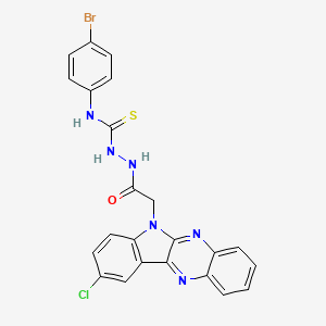 6H-Indolo(2,3-b)quinoxaline-6-acetic acid, 9-chloro-, 2-(((4-bromophenyl)amino)thiocarbonyl)hydrazide