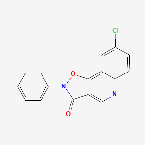 molecular formula C16H9ClN2O2 B12710504 Isoxazolo(4,5-c)quinolin-3(2H)-one, 8-chloro-2-phenyl- CAS No. 103802-35-3