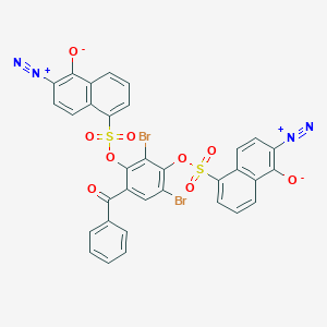 molecular formula C33H16Br2N4O9S2 B12710518 4-Benzoyl-2,6-dibromo-1,3-phenylene bis(6-diazo-5,6-dihydro-5-oxonaphthalene-1-sulphonate) CAS No. 71241-63-9