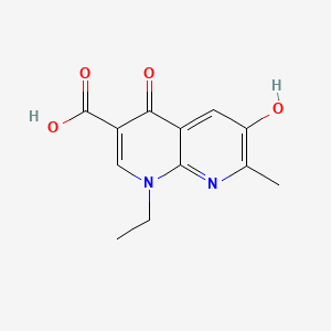 molecular formula C12H12N2O4 B12710519 1,8-Naphthyridine-3-carboxylic acid, 1-ethyl-1,4-dihydro-6-hydroxy-7-methyl-4-oxo- CAS No. 27528-06-9