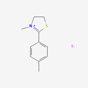 molecular formula C11H14INS B12710524 4,5-Dihydro-3-methyl-2-(4-methylphenyl)thiazolium iodide CAS No. 96160-01-9