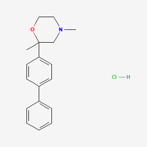 molecular formula C18H22ClNO B12710533 2-(1,1'-Biphenyl)-4-yl-2,4-dimethylmorpholine hydrochloride CAS No. 109461-28-1