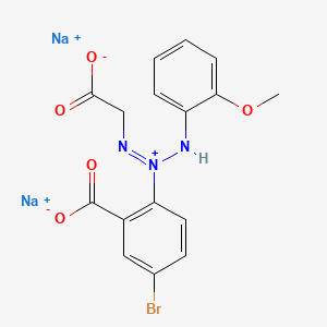 molecular formula C16H13BrN3Na2O5+ B12710564 5-Bromo-2-(1-(carboxymethyl)-3-(2-methoxyphenyl)triazen-2-yl)benzoic acid, sodium salt CAS No. 93920-39-9