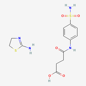 molecular formula C13H18N4O5S2 B12710577 4,5-Dihydro-1,3-thiazol-2-amine;4-oxo-4-(4-sulfamoylanilino)butanoic acid CAS No. 171088-77-0