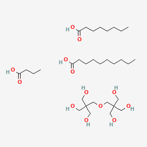 molecular formula C10H22O7.C10H20O2.C8H16O2.C4H8O2<br>C32H66O13 B12710626 Einecs 296-984-6 CAS No. 93165-95-8