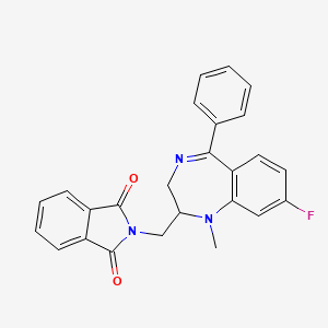 molecular formula C25H20FN3O2 B12710637 2-[(8-Fluoro-2,3-dihydro-1-methyl-5-phenyl-1H-1,4-benzodiazepin-2-YL)methyl]-1H-isoindole-1,3(2H)-dione CAS No. 94030-97-4