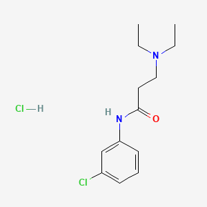 molecular formula C13H20Cl2N2O B12710694 Propionanilide, 3'-chloro-3-diethylamino-, hydrochloride CAS No. 109507-07-5