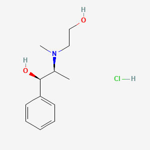 molecular formula C12H20ClNO2 B12710704 (R-(R*,S*))-alpha-(1-((2-Hydroxyethyl)methylamino)ethyl)benzyl alcohol hydrochloride CAS No. 54212-89-4