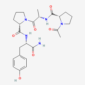 molecular formula C24H33N5O6 B12710730 Acetyl-prolyl-alanyl-prolyl-tyrosylamide CAS No. 60240-19-9