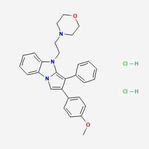 molecular formula C29H31Cl2N3O2 B12710741 4-[2-[2-(4-methoxyphenyl)-3-phenylpyrrolo[1,2-a]benzimidazol-4-yl]ethyl]morpholine;dihydrochloride CAS No. 174657-60-4