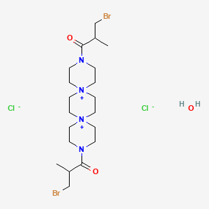 3,12-Diaza-6,9-diazoniadispiro(5.2.5.2)hexadecane, 3,12-bis(3-bromo-2-methyl-1-oxopropyl)-, dichloride, hydrate