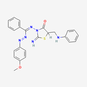 4-Thiazolidinone, 2-imino-3-((((4-methoxyphenyl)azo)phenylmethylene)amino)-5-((phenylamino)methyl)-