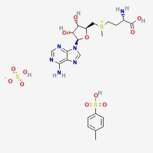 molecular formula C22H32N6O12S3 B12710781 S-Adenosyl-5'-L-methionine sulfate p-toluenesulfonate CAS No. 94086-52-9