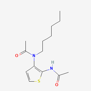 molecular formula C14H22N2O2S B12710806 Acetamide, N-(2-(acetylamino)-3-thienyl)-N-hexyl- CAS No. 122777-77-9