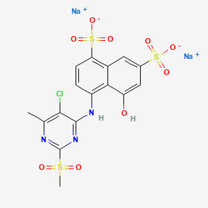 Disodium 4-((5-chloro-6-methyl-2-(methylsulphonyl)-4-pyrimidinyl)amino)-5-hydroxynaphthalene-1,7-disulphonate