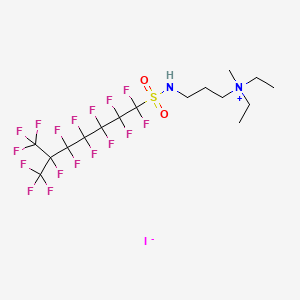 molecular formula C16H20F17IN2O2S B12710846 Diethyl(3-(((heptadecafluoroisooctyl)sulphonyl)amino)propyl)methylammonium iodide CAS No. 93894-72-5