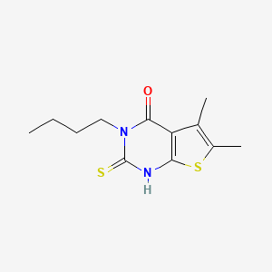 molecular formula C12H16N2OS2 B1271085 3-Butyl-2-mercapto-5,6-dimethyl-3H-thieno[2,3-d]pyrimidin-4-one CAS No. 59898-61-2