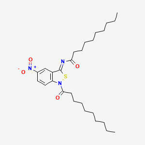 N-(5-Nitro-1-(1-oxodecyl)-2,1-benzisothiazol-3(1H)-ylidene)decanamide