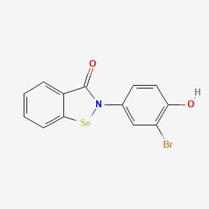 molecular formula C13H8BrNO2Se B12710898 1,2-Benzisoselenazol-3(2H)-one, 2-(3-bromo-4-hydroxyphenyl)- CAS No. 81744-15-2