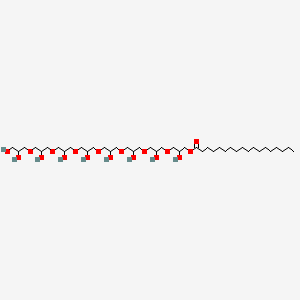 molecular formula C42H84O18 B12710900 2,6,10,14,18,22,26,30,31-Nonahydroxy-4,8,12,16,20,24,28-heptaoxahentriacontyl stearate CAS No. 94023-28-6