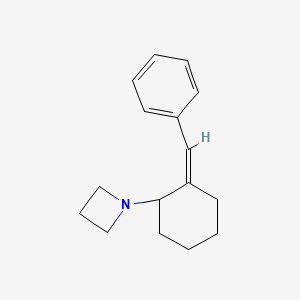 molecular formula C16H21N B12710906 Azetidine, 1-(2-(phenylmethylene)cyclohexyl)-, (Z)- CAS No. 102092-12-6