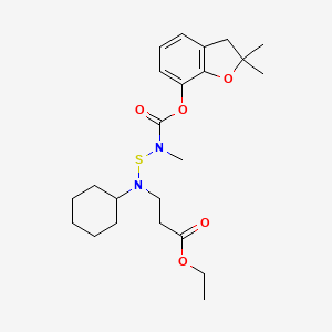 beta-Alanine, N-cyclohexyl-N-(((((2,3-dihydro-2,2-dimethyl-7-benzofuranyl)oxy)carbonyl)methylamino)thio)-, ethyl ester