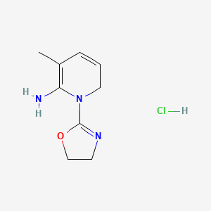 molecular formula C9H14ClN3O B12710943 Pyridine, 3-methyl-2-amino-N-(2-oxazolin-2-yl)-, hydrochloride CAS No. 102206-70-2