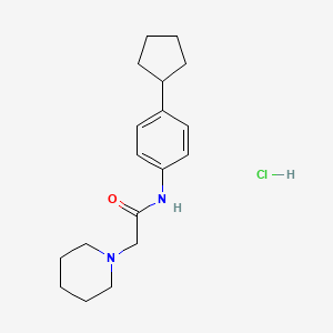 1-Piperidineacetamide, N-(4-cyclopentylphenyl)-, monohydrochloride