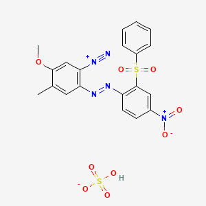 5-Methoxy-4-methyl-2-((4-nitro-2-(phenylsulphonyl)phenyl)azo)benzenediazonium hydrogen sulphate