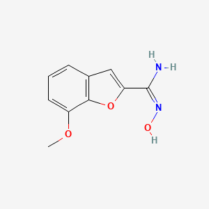 molecular formula C10H10N2O3 B12711013 2-Benzofurancarboximidamide, N-hydroxy-7-methoxy- CAS No. 84748-15-2