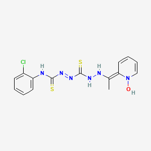 molecular formula C15H15ClN6OS2 B12711025 Carbonothioic dihydrazide, N''-(((2-chlorophenyl)amino)thioxomethyl)-N'''-((1E)-1-(1-oxido-2-pyridinyl)ethylidene)- CAS No. 140835-43-4