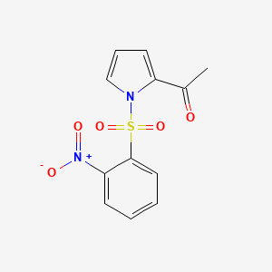 molecular formula C12H10N2O5S B12711036 1H-Pyrrole, 2-acetyl-1-((2-nitrophenyl)sulfonyl)- CAS No. 173908-12-8