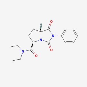 1H-Pyrrolo(1,2-c)imidazole-5-carboxamide, hexahydro-N,N-diethyl-1,3-dioxo-2-phenyl-, trans-(+-)-