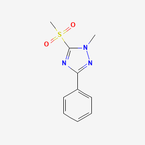 molecular formula C10H11N3O2S B12711069 1-Methyl-5-(methylsulfonyl)-3-phenyl-1H-1,2,4-triazole CAS No. 129521-39-7