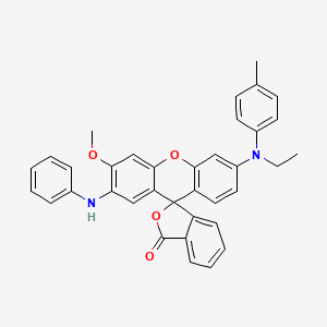 molecular formula C36H30N2O4 B12711089 2'-Anilino-6'-(ethyl(p-tolyl)amino)-3'-methoxyspiro(isobenzofuran-1(3H),9'-(9H)xanthene)-3-one CAS No. 85223-22-9