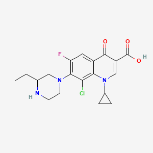 3-Quinolinecarboxylic acid, 8-chloro-1-cyclopropyl-7-(3-ethyl-1-piperazinyl)-6-fluoro-1,4-dihydro-4-oxo-