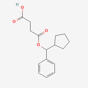 molecular formula C16H20O4 B12711102 Succinic acid, alpha-cyclopentylbenzyl ester CAS No. 102367-20-4