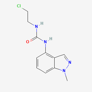 molecular formula C11H13ClN4O B12711106 Urea, N-(2-chloroethyl)-N'-(1-methyl-1H-indazol-4-yl)- CAS No. 87179-51-9