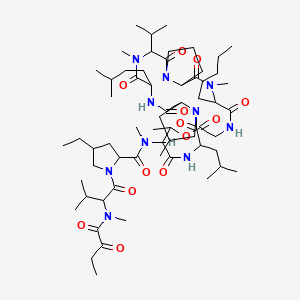 molecular formula C62H104N10O13 B12711144 Mycoplanecin C CAS No. 81018-83-9