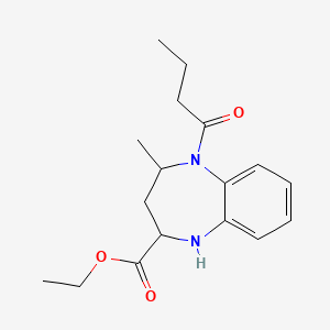 1H-1,5-Benzodiazepine-2-carboxylic acid, 2,3,4,5-tetrahydro-4-methyl-5-(1-oxobutyl)-, ethyl ester