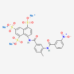 molecular formula C25H16N3Na3O13S3 B12711149 Trisodium 8-((4-methyl-3-((3-nitrobenzoyl)amino)benzoyl)amino)naphthalene-1,3,5-trisulphonate CAS No. 81207-64-9